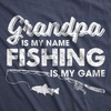Mens Funny Dad and Grandpa Fishing T Shirts(Heather Navy – Grandpa is My Name)