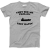 Mens Funny Fishing T-Shirt They See Me Trollin Boat Tee(Light Heather Grey)