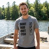 Mens Size Matters Funny Fishing Novelty Sarcastic Tee Guys Gift(Dark Heather Grey – List)