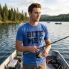 Mens Size Matters Funny Fishing Novelty Sarcastic Tee Guys Gift(Heather Royal – Bite Me)