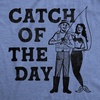Mens Size Matters Funny Fishing Novelty Sarcastic Tee Guys Gift(Light Heather Blue – Catch)