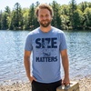 Mens Size Matters Funny Fishing Novelty Sarcastic Tee Guys Gift(Light Heather Blue – Size Matters)