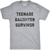 Cool Dad Shirts Funny Father’s Day Sarcastic Tees for Rad Fathers(Light Heather Grey – Teenage Daughter Survivor)