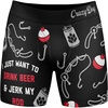 Funny Fishing and Hunting Boxers for Men Sarcastic Briefs for Guys(Jerk Rod)