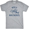 Mens Holy Mackerel T Shirt Funny Angel Halo Blessed Fish Saying Joke Tee(Light Heather Grey – Holy)