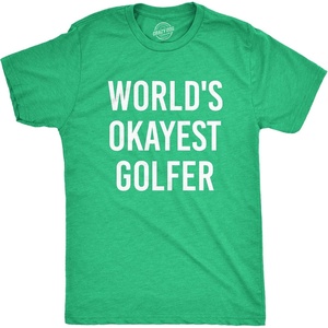 Cool Dad Shirts Funny Father’s Day Sarcastic Tees for Rad Fathers(Heather Green – Okayest Golfer)