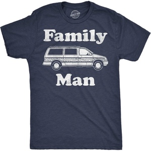 Cool Dad Shirts Funny Father’s Day Sarcastic Tees for Rad Fathers(Heather Navy – Family Man)
