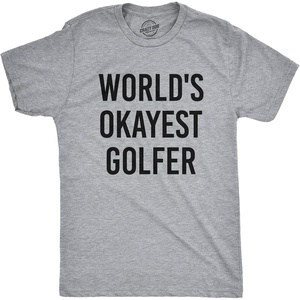 Cool Dad Shirts Funny Father’s Day Sarcastic Tees for Rad Fathers(Light Heather Grey – Okayest Golfer)