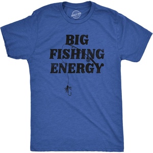 Mens Size Matters Funny Fishing Novelty Sarcastic Tee Guys Gift(Heather Royal – Big Energy)