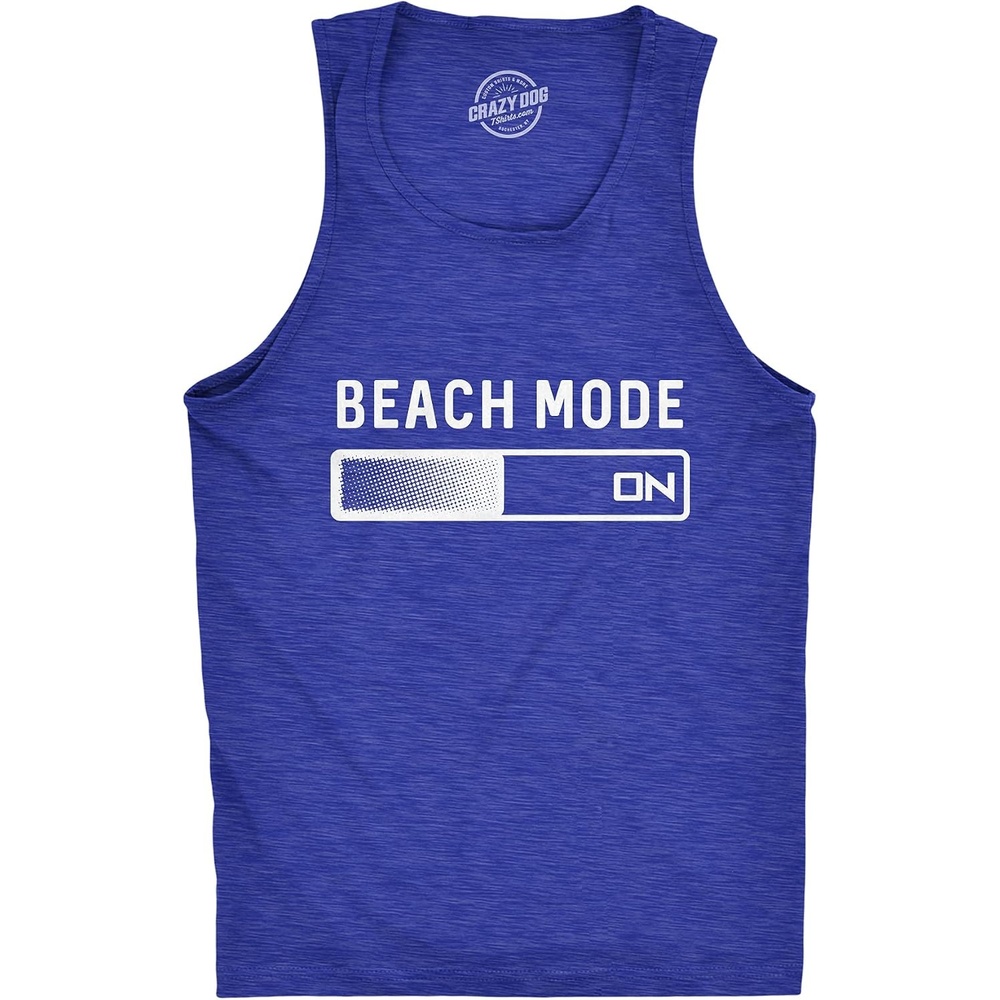 image:imageMens Beach Mode Fitness Tank Funny Vacation Holiday Travel Summer TanktopHeather Royal