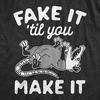 Animal Cute and Nature Funny Sarcastic Graphic T Shirt for Women(Heather Black – Fake It)
