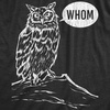 Animal Cute and Nature Funny Sarcastic Graphic T Shirt for Women(Heather Black – Whom Owl)
