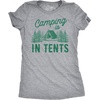 Animal Cute and Nature Funny Sarcastic Graphic T Shirt for Women(Light Heather Grey – in Tents)