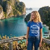 On Vacation Until Further Notice Summer Holiday T Shirt for Women(Heather Navy – on Vacation)