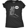 Animal Cute and Nature Funny Sarcastic Graphic T Shirt for Women(Heather Black – Whom Owl)