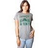 Animal Cute and Nature Funny Sarcastic Graphic T Shirt for Women(Light Heather Grey – in Tents)