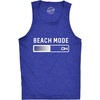 Mens Beach Mode Fitness Tank Funny Vacation Holiday Travel Summer Tanktop(Heather Royal)