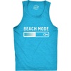 Mens Beach Mode Fitness Tank Funny Vacation Holiday Travel Summer Tanktop(Heather Turquoise)
