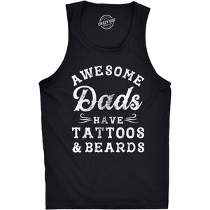 Awesome Dads Have Tattoos and Beards Funny Mens Tank Tops(Black)