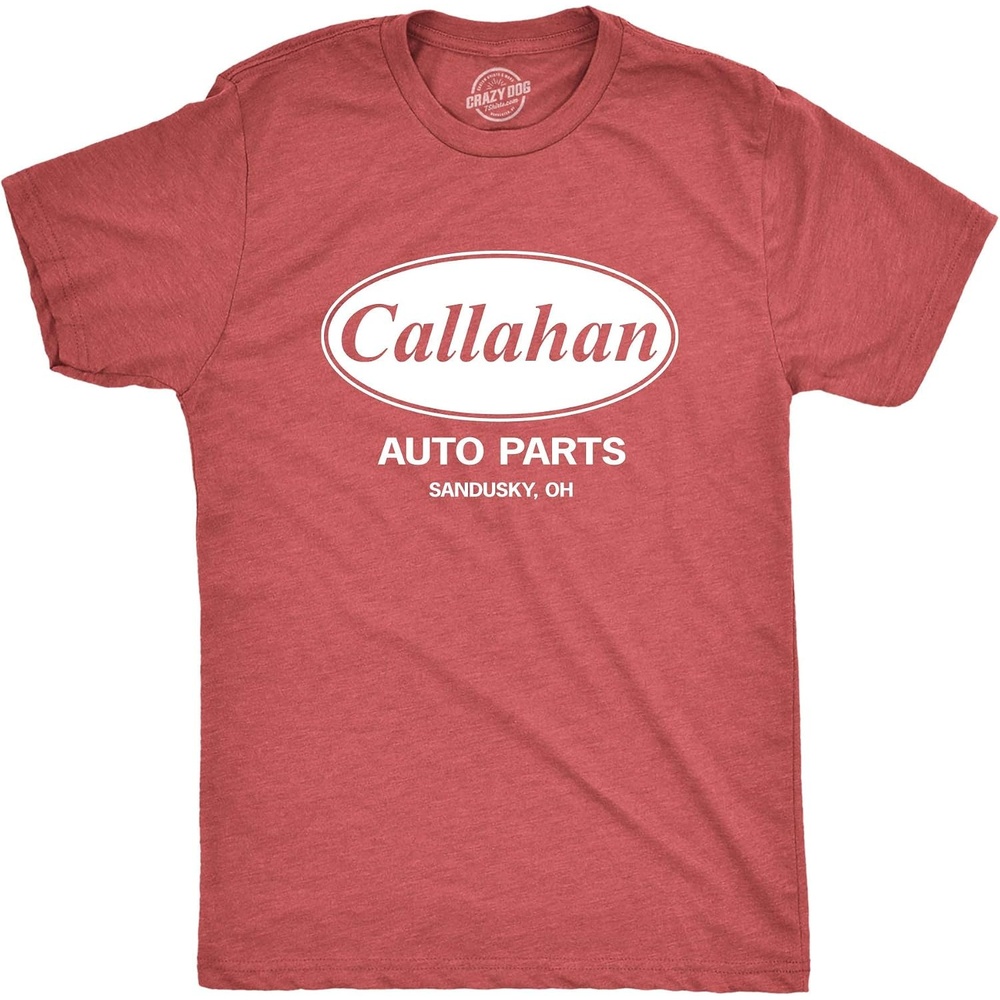 image:imageMens Callahan Auto Parts T Shirt Funny Graphic Novelty TeeHeather Red