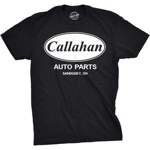 Mens Callahan Auto Parts T Shirt Funny Graphic Novelty Tee(Black)