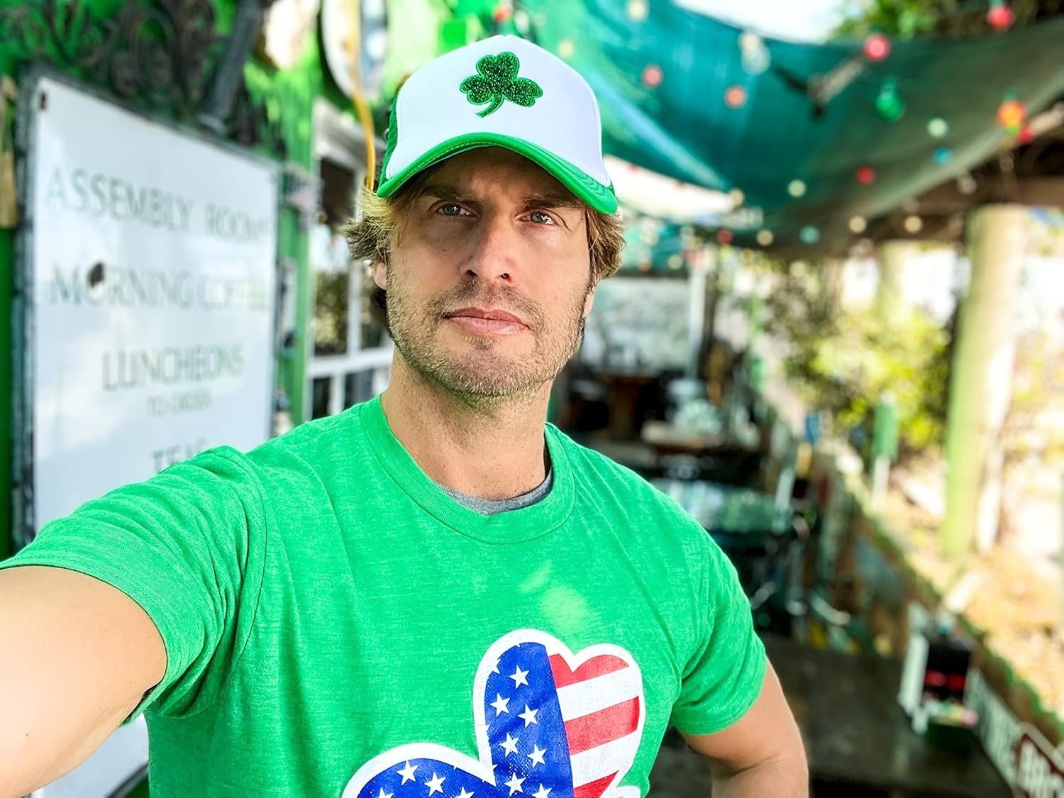 image:imageAmerican Flag Shamrock Saint Patricks Day Funny T Shirts for MenHeather Green