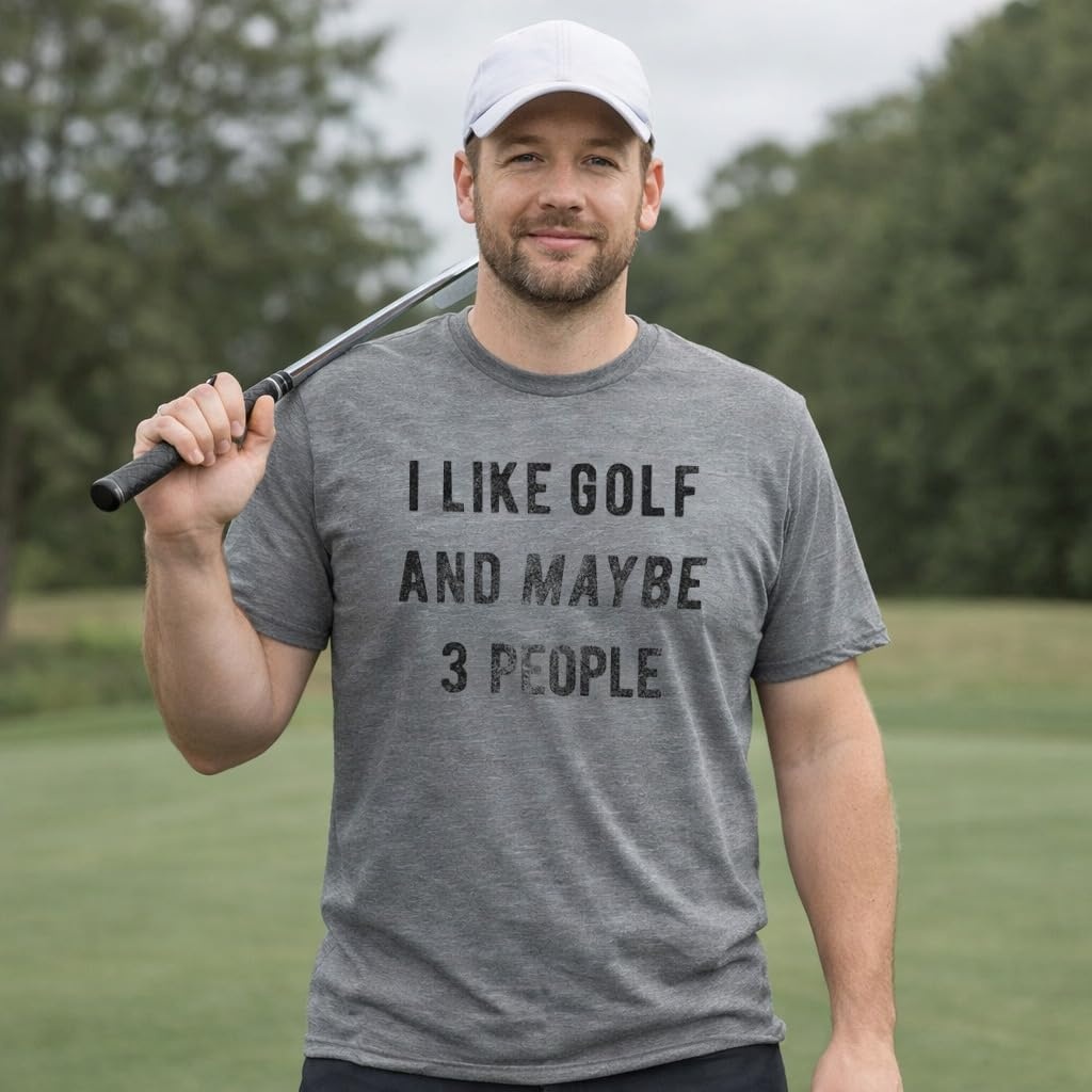 image:imageGolfing with Sarcastic Sayings Golf Funny Hilarious Mens T ShirtsDark Heather Grey Golf 3 People