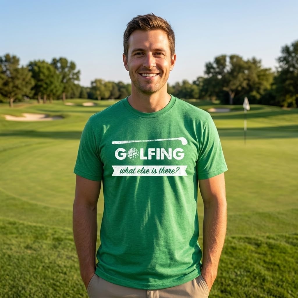 image:imageGolfing with Sarcastic Sayings Golf Funny Hilarious Mens T ShirtsHeather Green What Else
