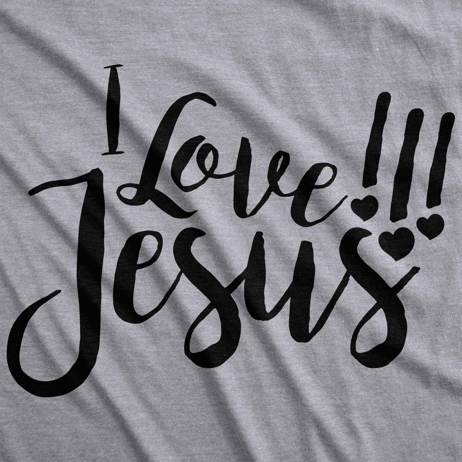 image:imageI Love Jesus Cute Religious Christian Easter Shirt for WomenLight Heather Grey