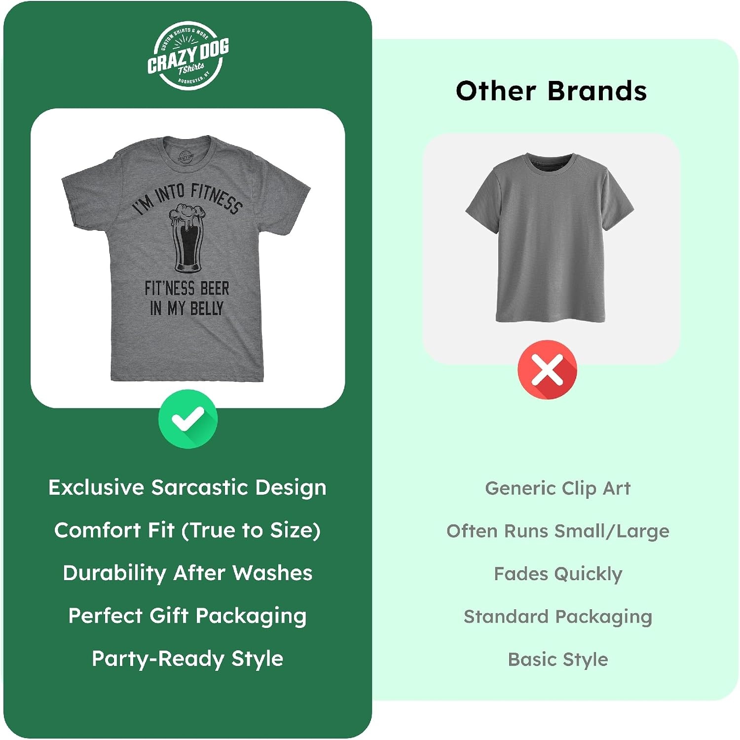 image:imageIm Into Fitness Fitting This Beer in My Belly T Shirts for MenDark Heather Grey