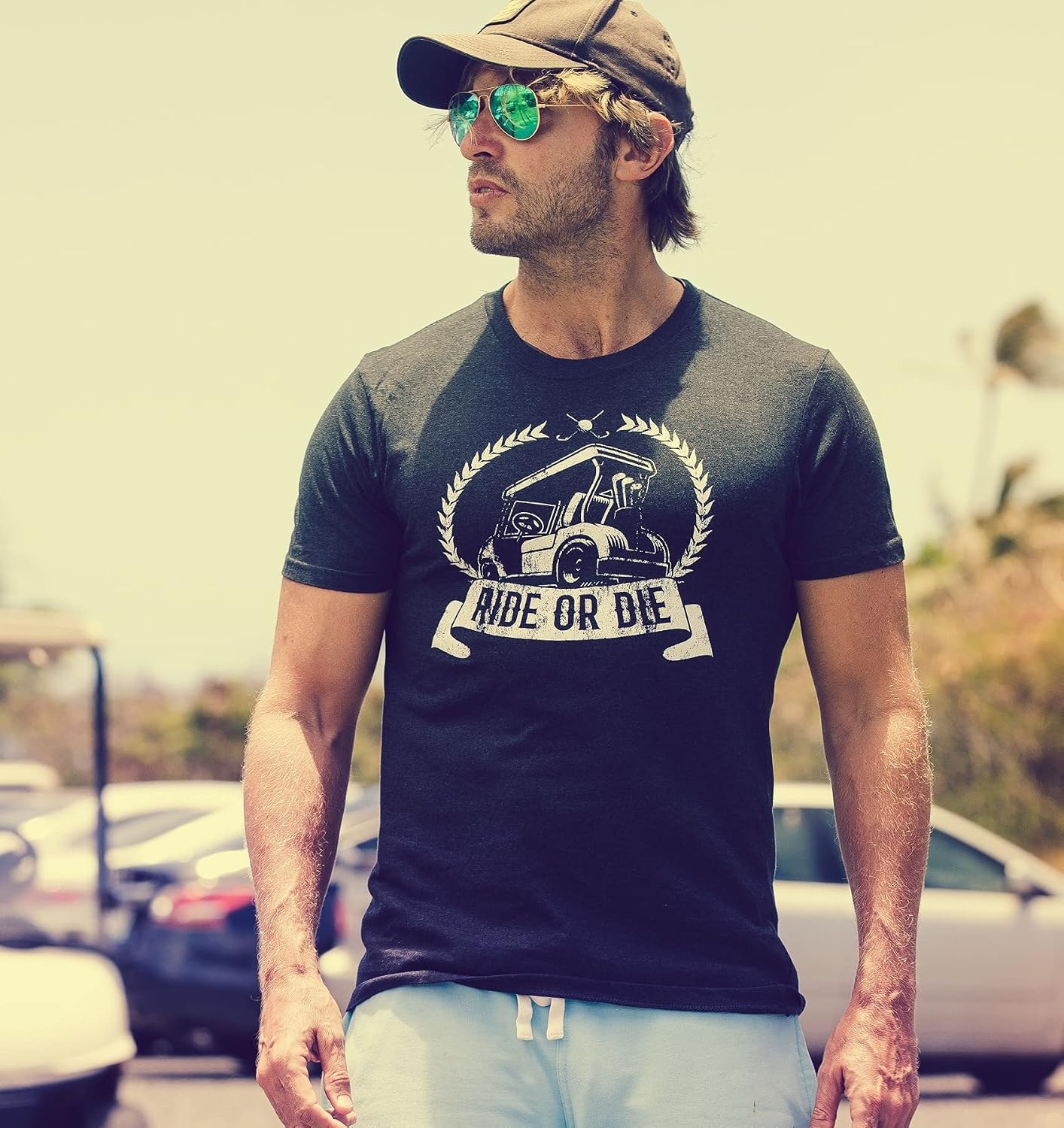 image:imageMens Always Wash Your Balls Funny Golf Fathers Day Golfer Tee GreenHeather Black Ride Or Die