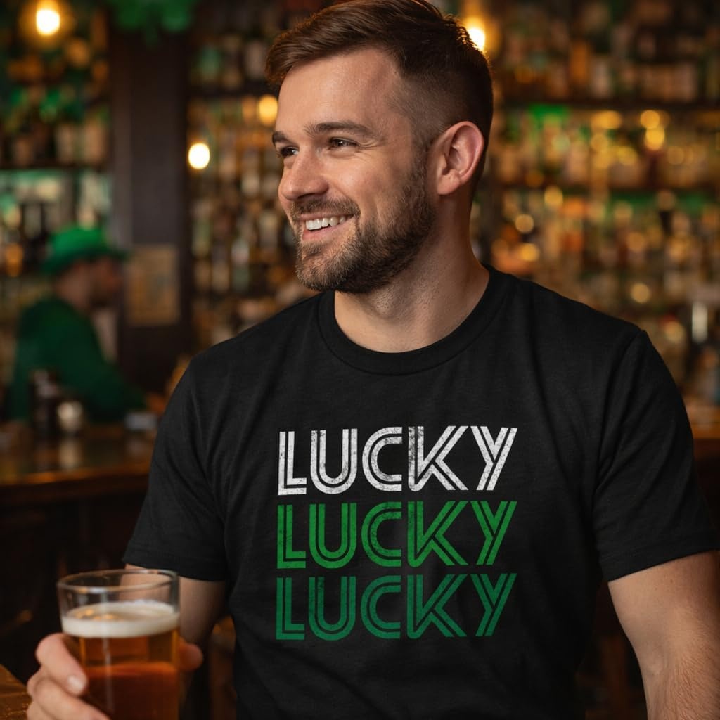 image:imageMens Saint Patricks T Shirt Funny Irish Tees Cool Party TeesHeather Black Lucky 3x