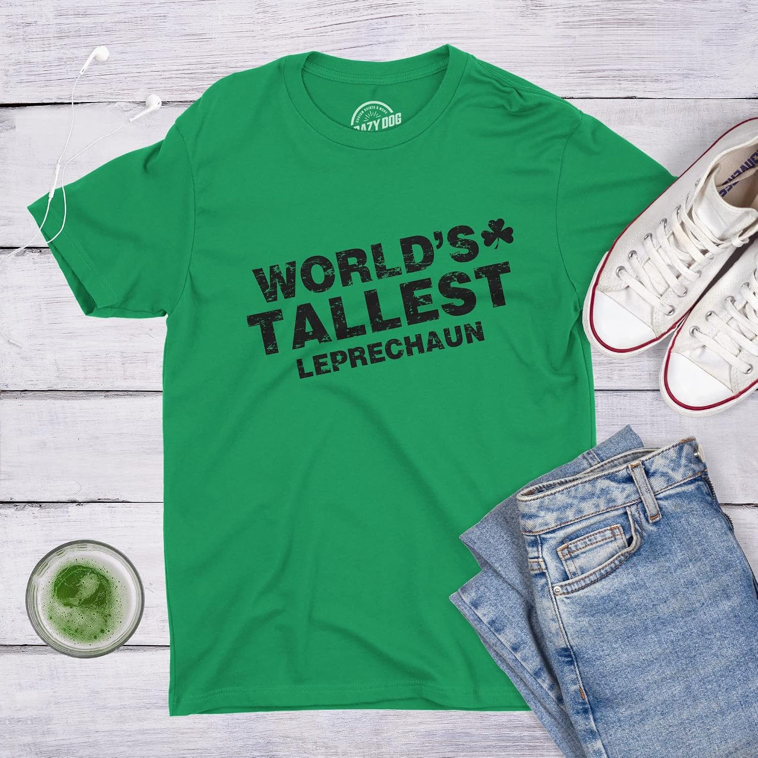 image:imageMens Saint Patricks T Shirt Funny Irish Tees Cool Party TeesHeather Navy Tallest Leprechaun