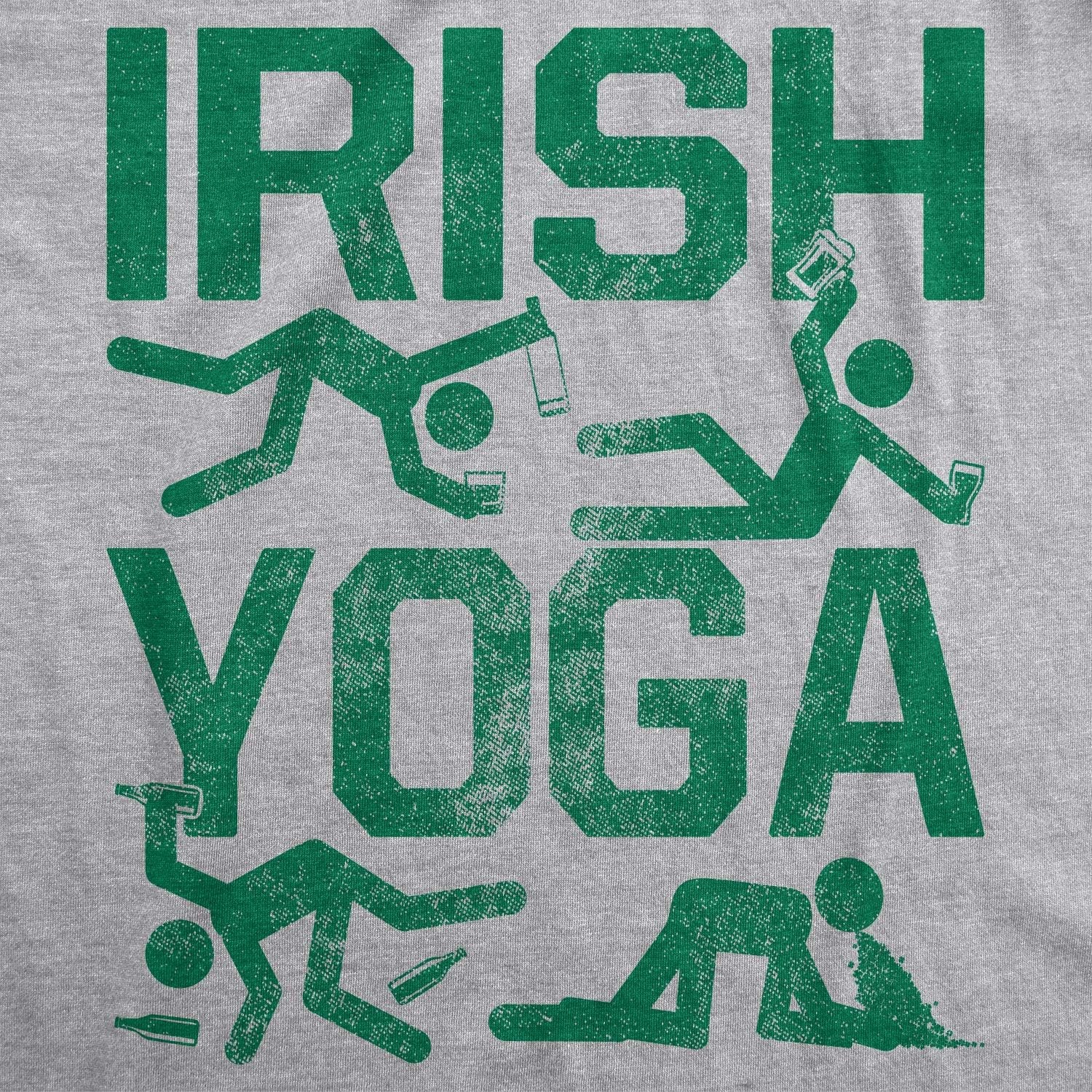 image:imageWomens Irish Yoga T Shirt Funny Saint Patricks Day Drinking TeeLight Heather Grey