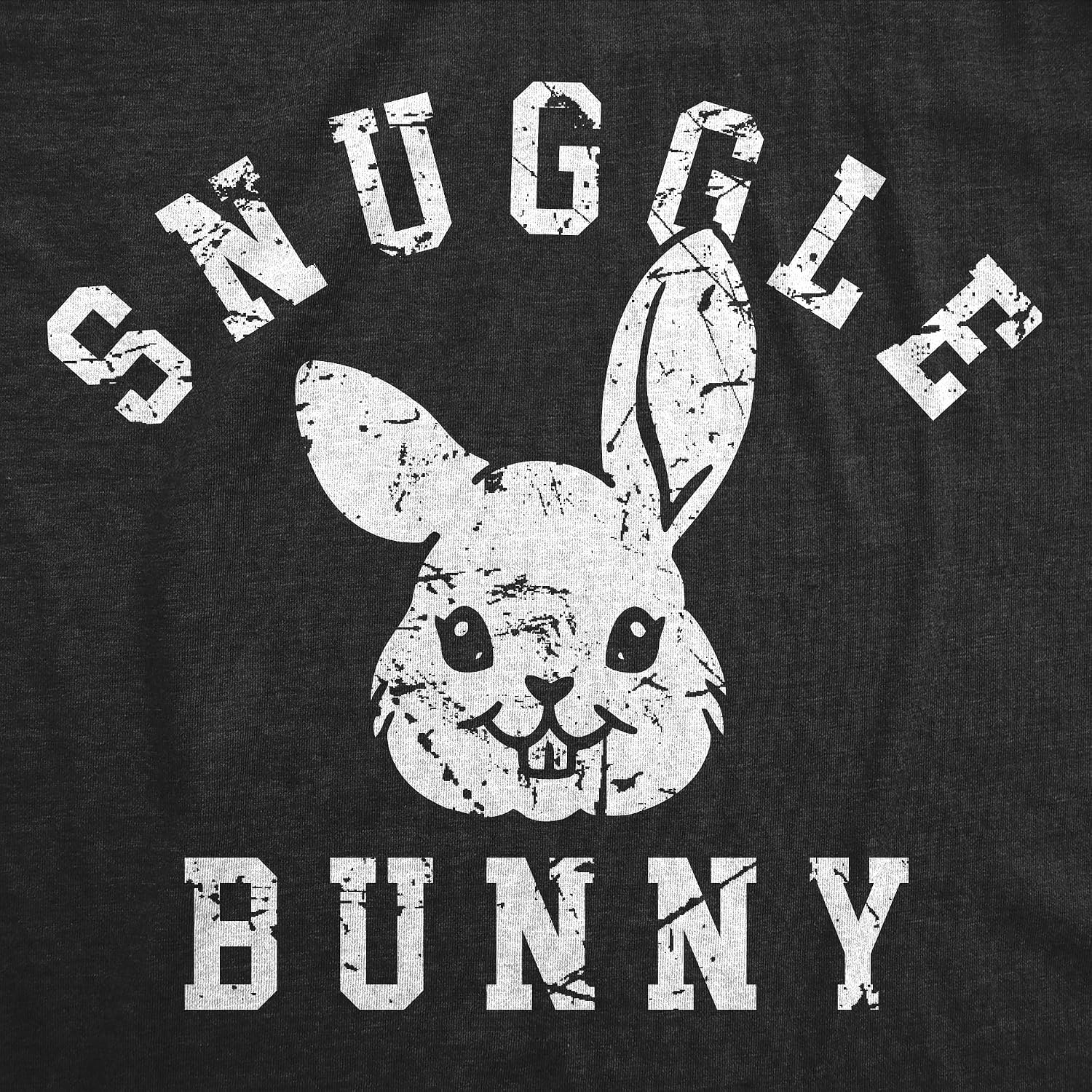 image:imageWomens Snuggle Bunny TShirt Cute Rabbit TeeHeather Black Snuggle Bunny