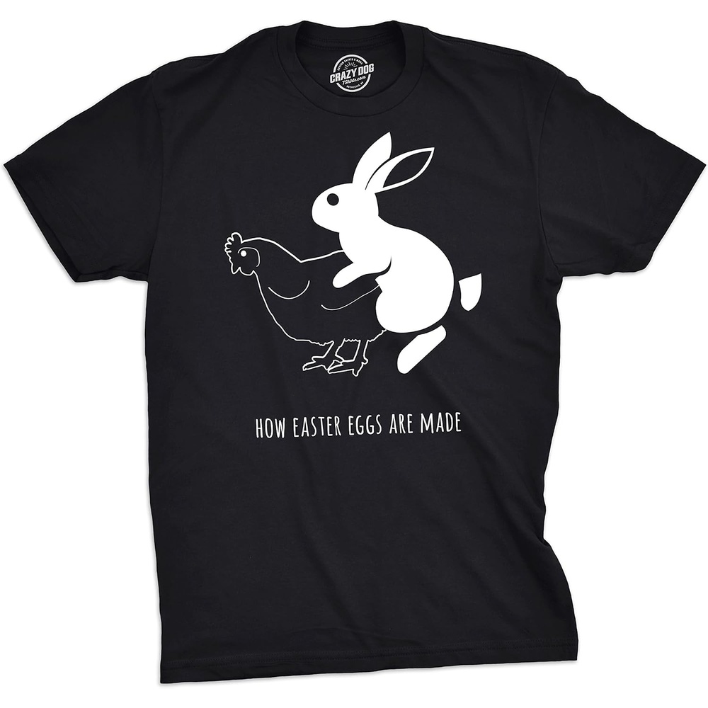image:imageEaster Bunny Graphic Novelty Humor Funny T Shirts for MenHeather Black Eggs Are Made
