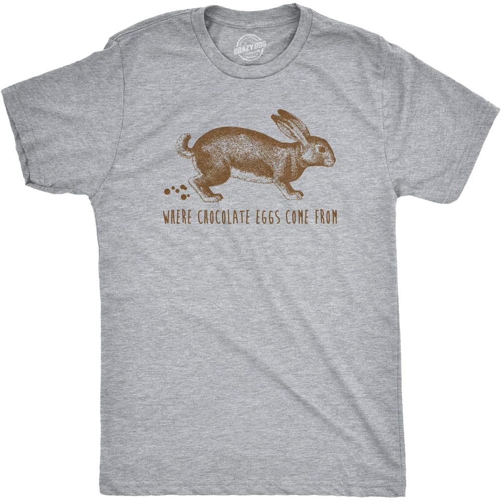 image:imageEaster Bunny Graphic Novelty Humor Funny T Shirts for MenLight Heather Grey Chocolate Eggs