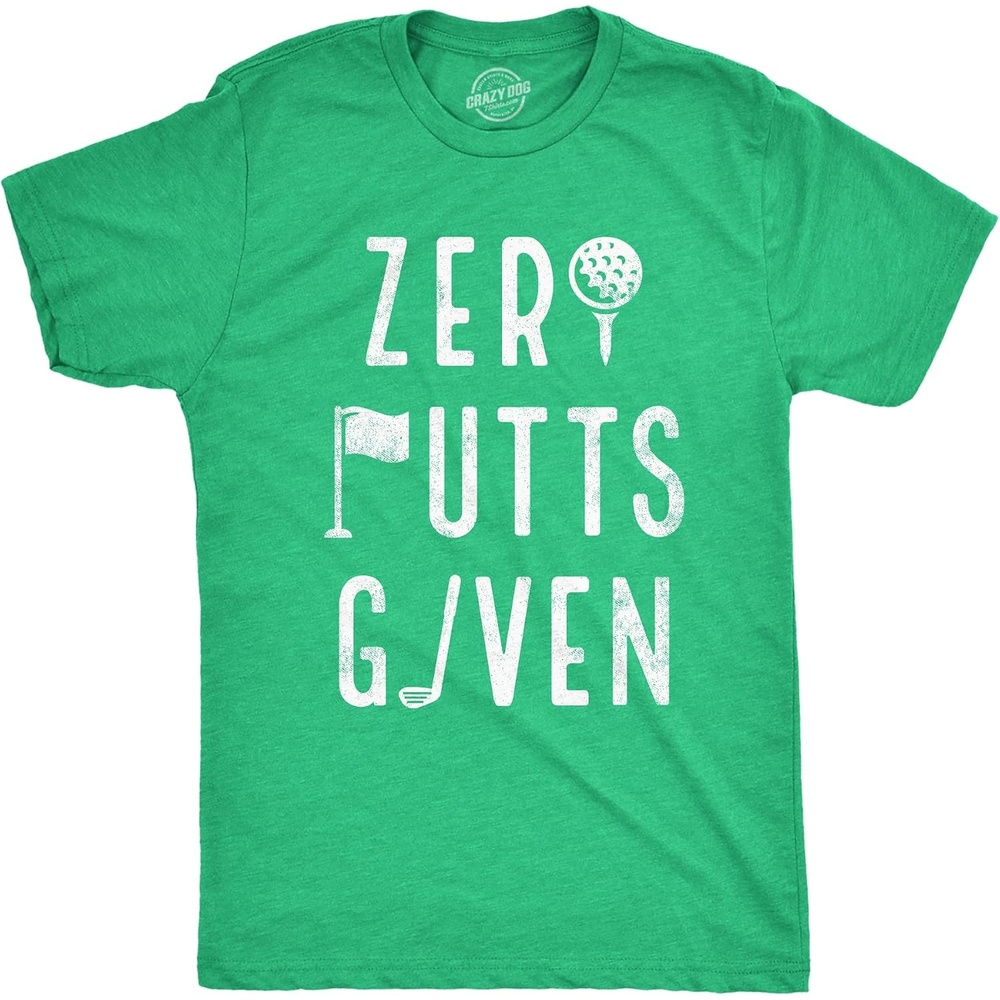 image:imageGolfing with Sarcastic Sayings Golf Funny Hilarious Mens T ShirtsHeather Green Zero Putts