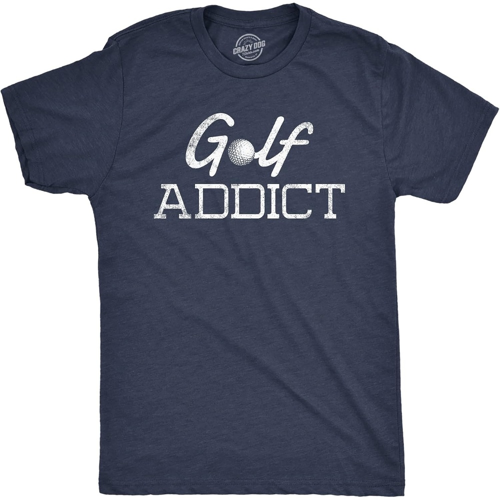 image:imageGolfing with Sarcastic Sayings Golf Funny Hilarious Mens T ShirtsHeather Navy Golf Addict
