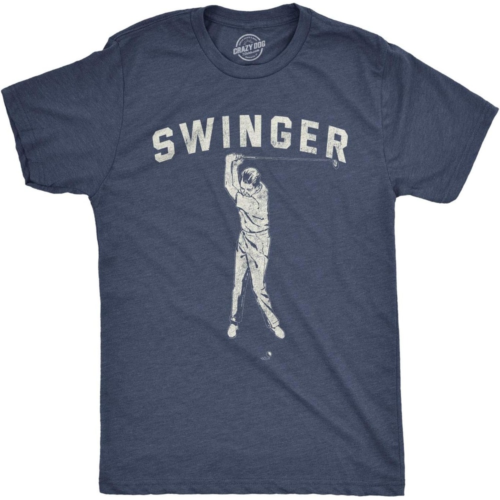 image:imageGolfing with Sarcastic Sayings Golf Funny Hilarious Mens T ShirtsHeather Navy Swinger