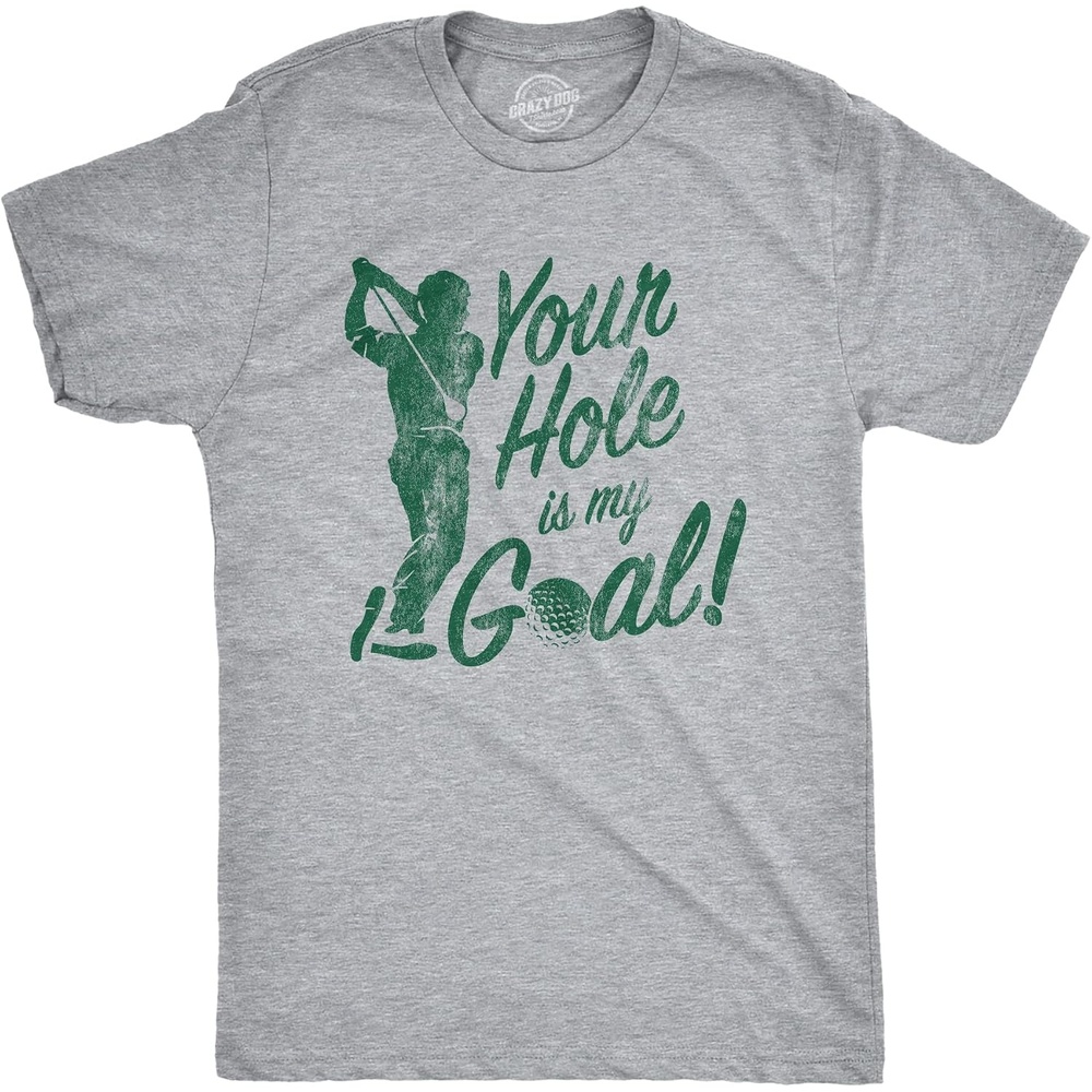 image:imageGolfing with Sarcastic Sayings Golf Funny Hilarious Mens T ShirtsLight Heather Grey Hole Goal