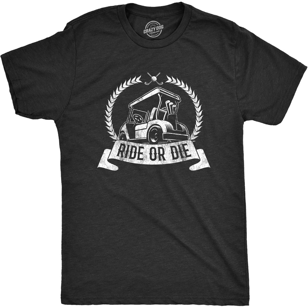image:imageMens Always Wash Your Balls Funny Golf Fathers Day Golfer Tee GreenHeather Black Ride Or Die