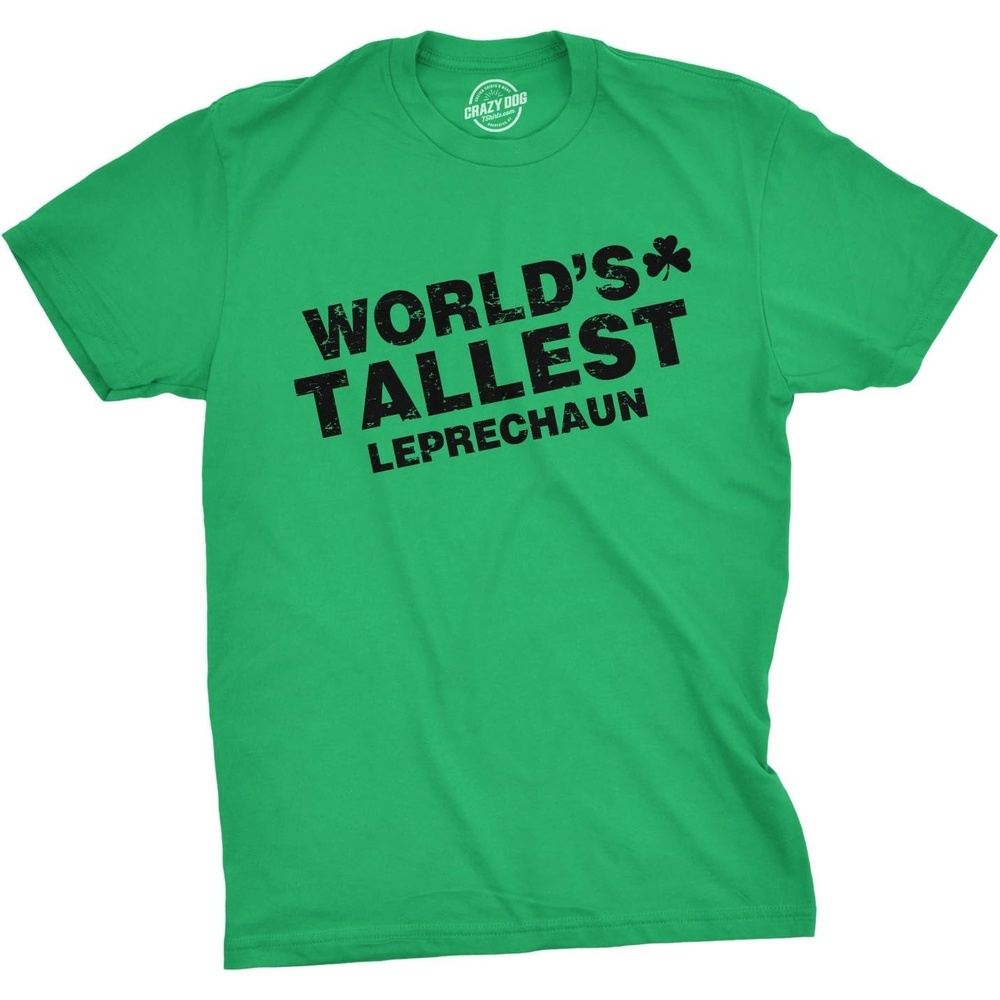 image:imageMens Saint Patricks T Shirt Funny Irish Tees Cool Party TeesHeather Navy Tallest Leprechaun