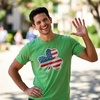 American Flag Shamrock Saint Patricks Day Funny T Shirts for Men(Heather Green)