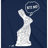 Easter Bunny Graphic Novelty Humor Funny T Shirts for Men(Heather Navy – Bite Me)