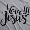 I Love Jesus Cute Religious Christian Easter Shirt for Women(Light Heather Grey)