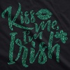 Kiss Me Im Irish Green St Cute Saint Patricks Day Shirt for Women(Black)