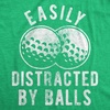 Mens Always Wash Your Balls Funny Golf Fathers Day Golfer Tee Green(Heather Green – Easily Distracted)