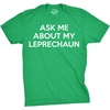Mens Saint Patricks T Shirt Funny Irish Tees Cool Party Tees(Heather Green – Leprechaun Flip)