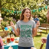 Womens Irish Yoga T Shirt Funny Saint Patricks Day Drinking Tee(Light Heather Grey)
